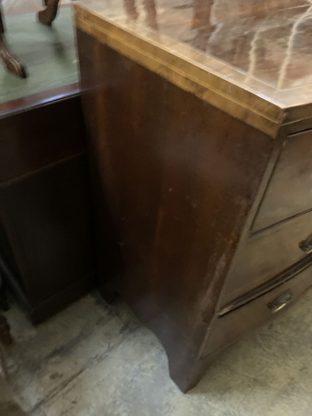 A Regency mahogany bowfront chest, width 102cm depth 50cm height 92cm